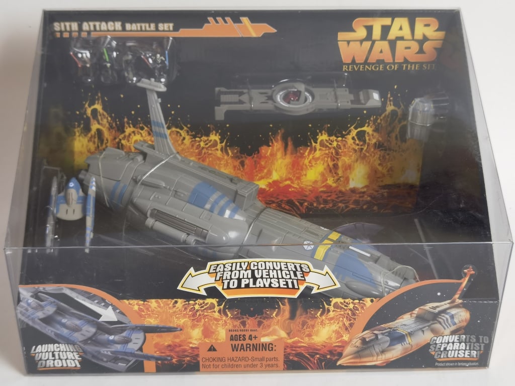 2005 Star Wars Revenge of the Sith Sith Attack Bat: 2005 Star Wars Revenge of the Sith Sith Attack Battle Set, 8in by 13.5in