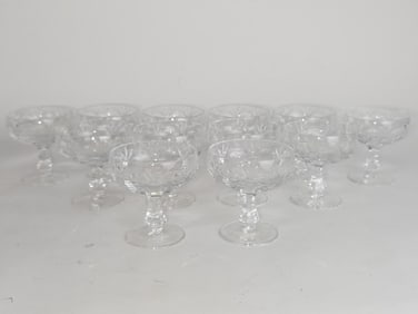 (12) Vintage Crystal Wine Glasses