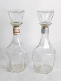 (2) Vintage Bourbon Glass Decanters