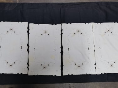 (4) Vintage Embroidered Linens