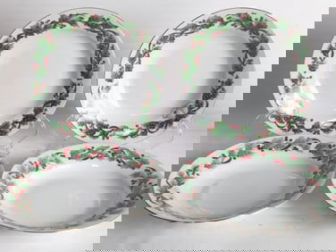 (4) Vintage Sango Noel Christmas Plates