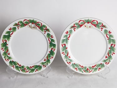 (2) Vintage Sango Noel Christmas Plates