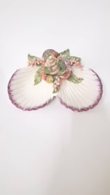Vintage Fitz & Floyd Porcelain Classics Shell Double Dish