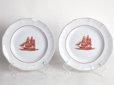 (2) Vintage Wedgwood Porcelain Flying Cloud Plates