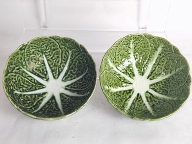 (2) Vintage Belo Porcelain Cabbage Bowls