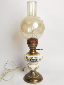 Vintage Porcelain Kerosene Lamp