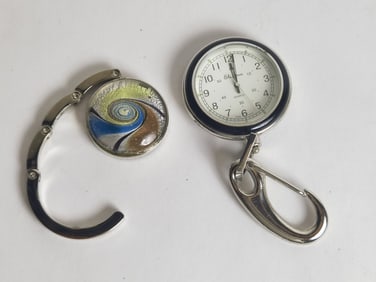 (2) Two's Company Handbag Hook and Watch