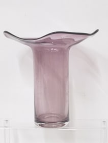 Vintage Bohemian Amethyst Glass Flare Vase