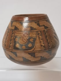 Vintage Mexican Style Painted Pottery Jar