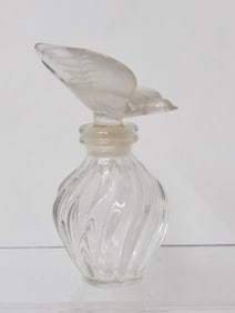 Vintage Clear Ribbed Glass Perfume Bottle