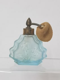 Vintage Blue Glass Perfume Atomizer