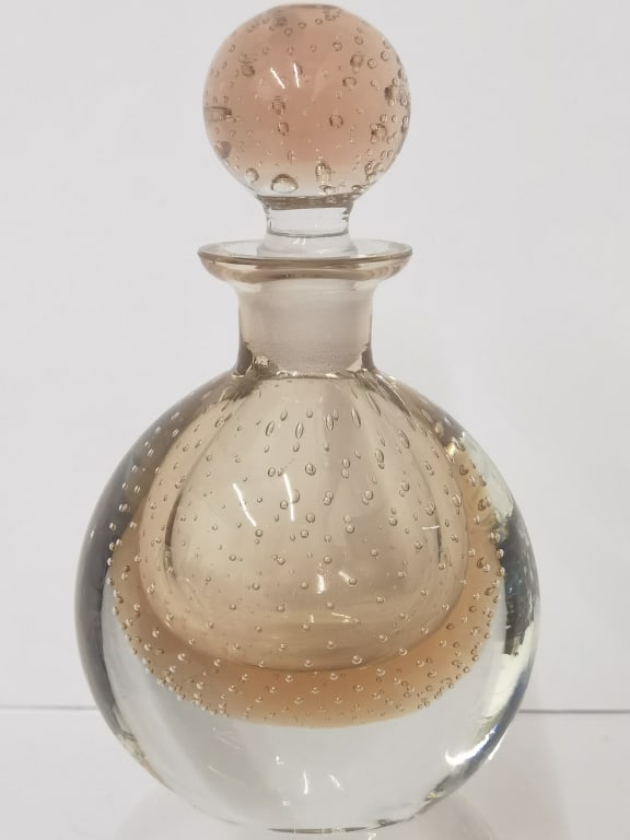 Vintage Murano Italy Controlled Bubble Amber Glass (1 of 3)