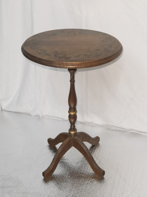 Vintage Hand Painted Wood Carved Side Table (1 of 5)