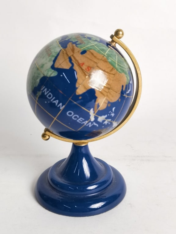 Vintage Semi-Precious Stone Inlay Table-Top Globe (1 of 3)