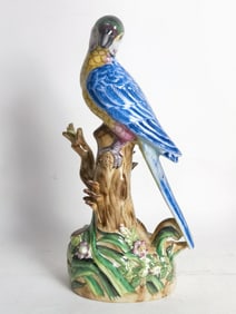 Vintage Porcelain Hand Painted Parrot Figurine