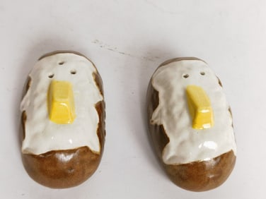 Vintage Porcelain Baked Potato Salt/Pepper Shakers