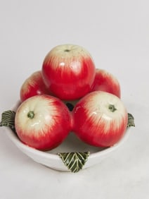Vintage Italian Porcelain Apple Bowl