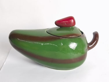 Vintage Mexican Pottery Green Jalapeno Salsa Dish