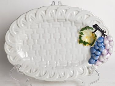 Vintage Ravier Barbotine Italy Porcelain Charger