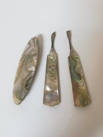 Vintage Abalone Inlay Vanity Tools