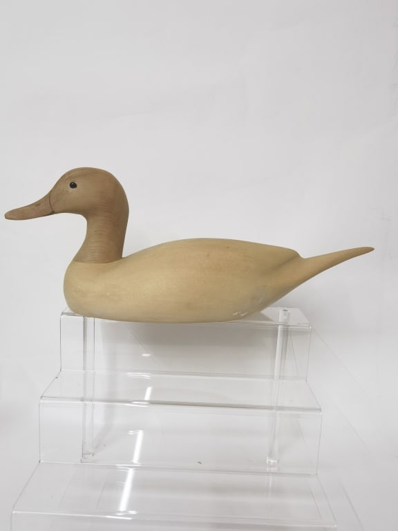 Vintage Wood Carved Duck Decoy: Vintage Wood Carved Duck Decoy, 18in