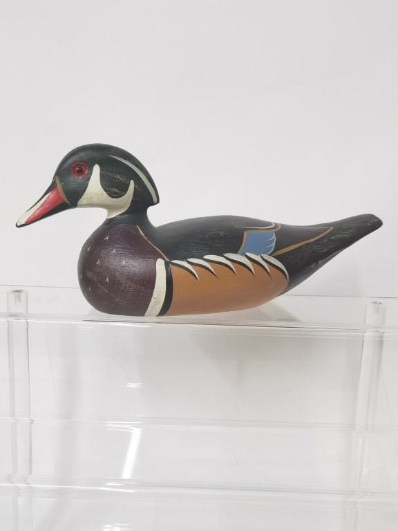 Vintage Ducks Unlimited Wood Carved Duck Decoy: Vintage Ducks Unlimited Wood Carved Duck Decoy, 10in
