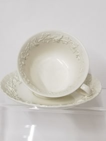Wedgwood Embossed Queensware Cup and Saucer