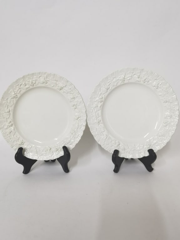 Pr. of Wedgwood Embossed Queens Ware Plates (1 of 2)