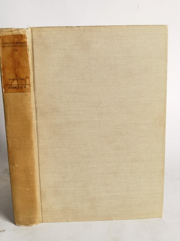 1904 Limited Ed. Burton's The Book of the Thousand: 1904 Limited Ed. Burton's The Book of the Thousand Nights and a Night, Vol. VIII, 643/1000, 9.75in