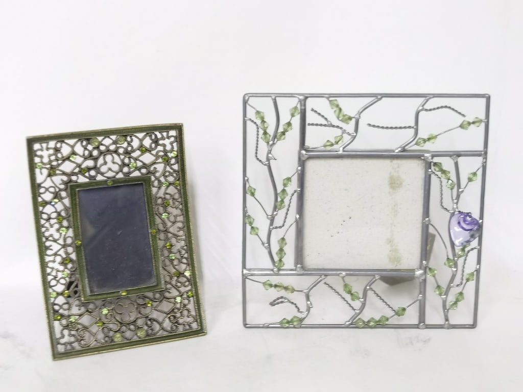 (2) Rhinestone Metal Photo Frames (1 of 3)