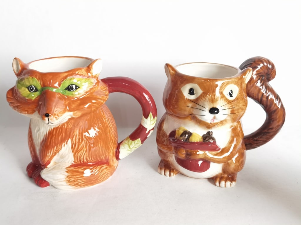 (2) Pier 1 Imports Hand Painted Dolomite Mugs (1 of 5)