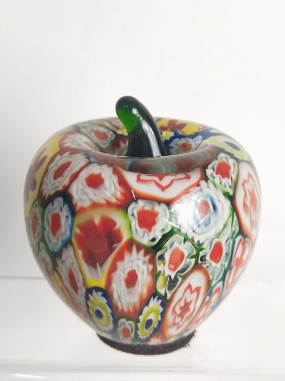 Vintage Murano Italy Millefiori Glass Apple Paperw (1 of 3)