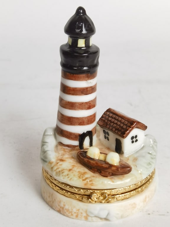 Vintage Herco Porcelain Lighthouse Trinket Box (1 of 5)