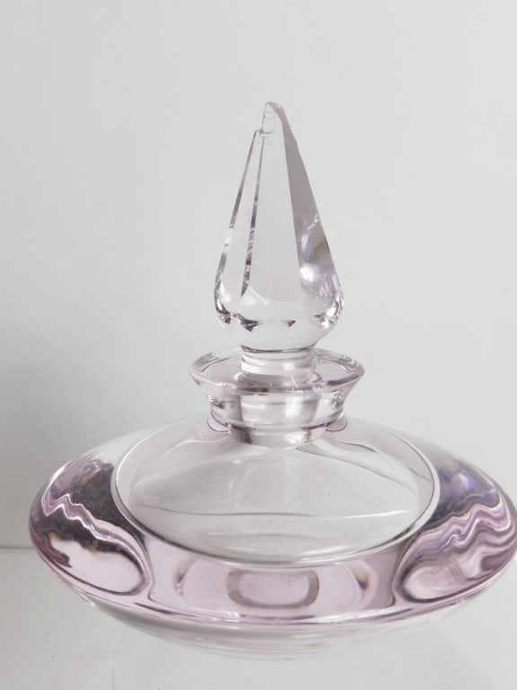 Vintage Heavy Pink Cut Crystal Perfume Bottle (1 of 3)