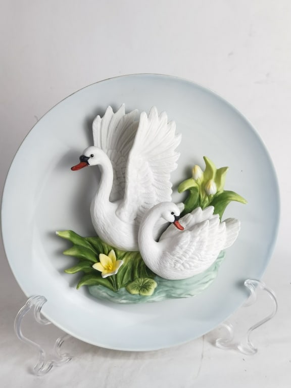 Vintage La Ruche Swans Porcelain Plate (1 of 4)