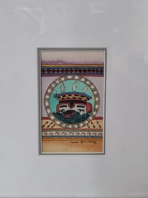 1983 Signed Horse Kachina Watercolor Painting