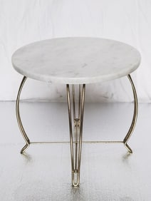 Vintage Italian Marble Top Brass End Table