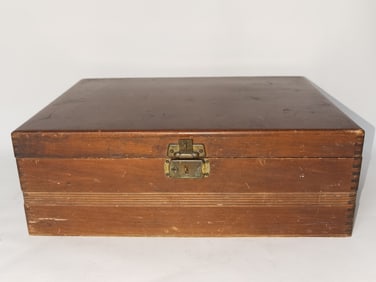 Vintage Wood Carved Pen Storage Box