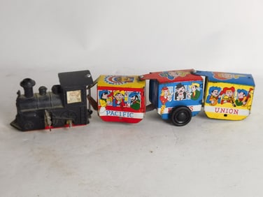 Vintage Wind-Up Tin Train Toy