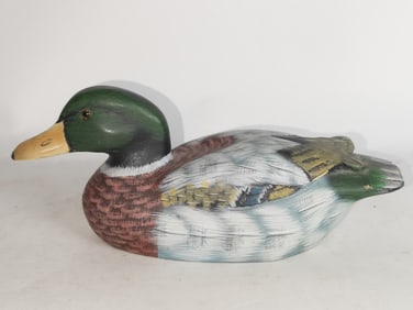 Vintage Painted Wood Carved Duck Decoy