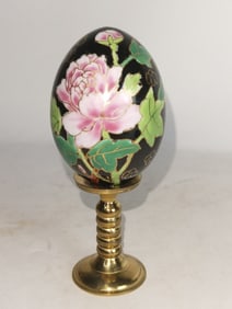 Vintage Porcelain Cloisonne Style Porcelain Egg