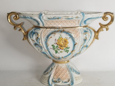 Vintage Italian Gilt Ceramic Flower Vase