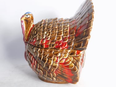 Vintage Porcelain Turkey Covered Jar
