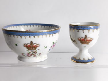 (2) Vintage The Queen's China Porcelain Cups