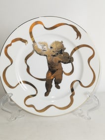 Neiman Marcus Porcelain Gold Cherub Plate