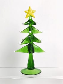 Art Glass Green Christmas Tree