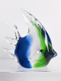 Art Glass Green/Blue Fish