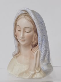 Italian Ceramic Virgin Mary Bust Figurine