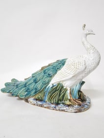 Large Vintage Ceramic Peacock Figurine