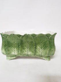 Vietri Italy Porcelain Leaf Flower Pot
